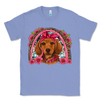 Colony Blue dachshund puppy floral rainbow Classic Tee - Artiststas