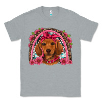Heather Grey dachshund puppy floral rainbow Classic Tee - Artiststas