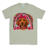 Matcha dachshund puppy floral rainbow Classic Tee - Artiststas