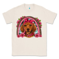 Natural dachshund puppy floral rainbow Classic Tee - Artiststas