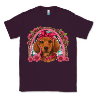 Dachshund Puppy Floral Rainbow Classic Tee | Teevron