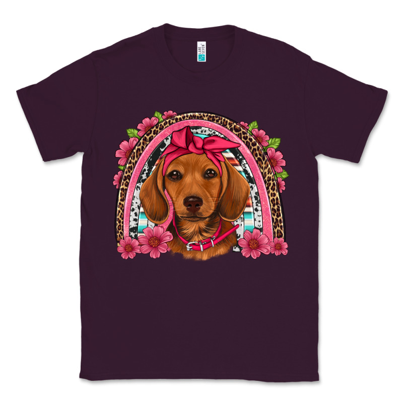 Dachshund Puppy Floral Rainbow Classic Tee by Artiststas | Teevron