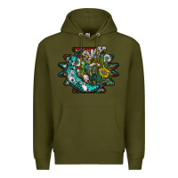 Army Green aztec moon Premium Hoodie - SublimationCraftShop