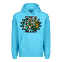 Ocean Blue aztec moon Premium Hoodie - SublimationCraftShop