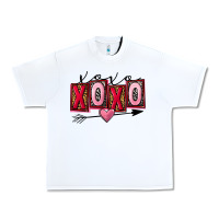 White Xoxo Love Urban Heavy Tee - FaDigitalArtStudio