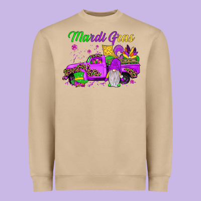 Mardi Gras Truck Gnome Heavyweight Sweatshirt Designed By Jahusdesignshop
