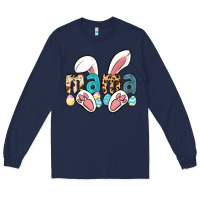 Navy mama easter Long Sleeve Tee - LillyAllenDesigns