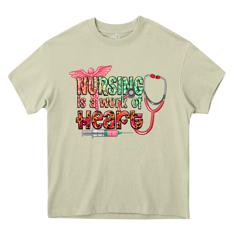 Nursing Is A Work Of Heart Heavy Core Tee by CowGirlArtShop | Teevron