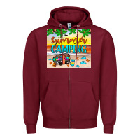 Burgundy summer camping Zipper Hoodie - JahusDesignShop