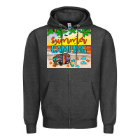 Charcoal Heather summer camping Zipper Hoodie - JahusDesignShop