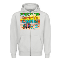 Dove Grey summer camping Zipper Hoodie - JahusDesignShop