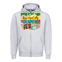 Heather Grey summer camping Zipper Hoodie - JahusDesignShop