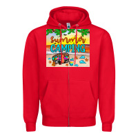 Red summer camping Zipper Hoodie - JahusDesignShop