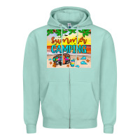Seafoam summer camping Zipper Hoodie - JahusDesignShop