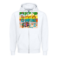 White summer camping Zipper Hoodie - JahusDesignShop