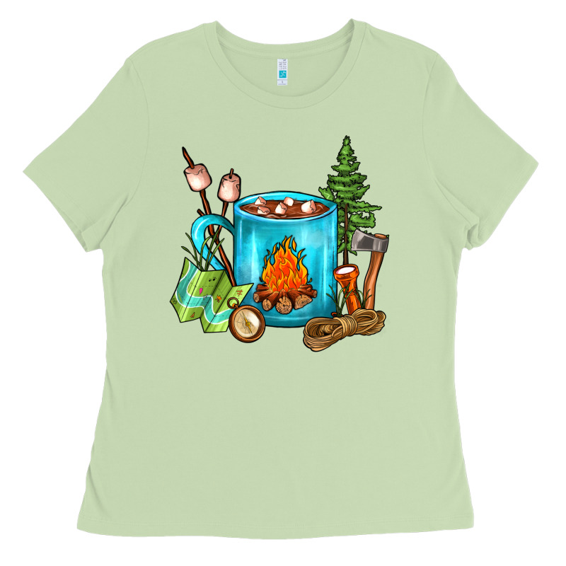 Camping Coffee Ladies Tee by FaDigitalArtStudio | Teevron