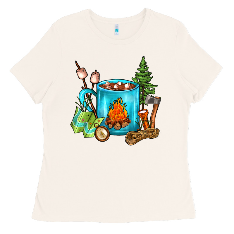 Camping Coffee Ladies Tee by FaDigitalArtStudio | Teevron