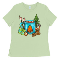 Matcha Camping Coffee Ladies Tee - FaDigitalArtStudio