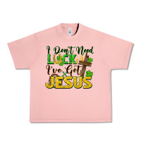 Salmon i don't need luck i've got jesus Urban Heavy Tee - FaDigitalArtStudio