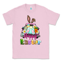Bubblegum Pink Bunny Happy Easter truck Classic Tee - CowGirlArtShop