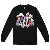 Black happy easter Long Sleeve Tee - LillyAllenDesigns