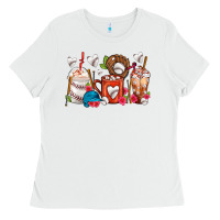 White Baseball Coffee Cups Ladies Tee - FaDigitalArtStudio
