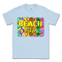 Dusty Blue beach vibes summer brushstroke Classic Tee - Jasminsmagicworld