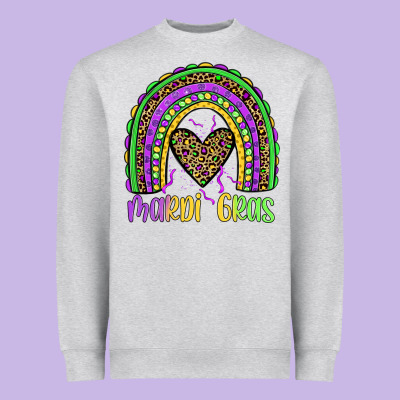 Mardi Gras Rainbow Heavyweight Sweatshirt Designed By Jahusdesignshop