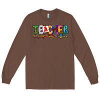 Chestnut Teacher Cryons Kids Caffeine Long Sleeve Tee - CowhideDigitalArt