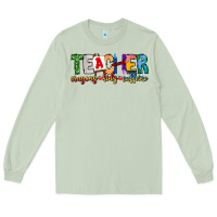 Matcha Teacher Cryons Kids Caffeine Long Sleeve Tee - CowhideDigitalArt