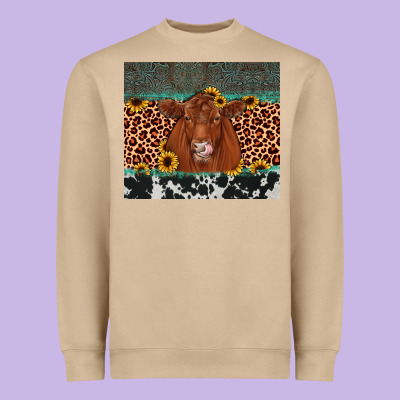 Red Angus Leopard Heavyweight Sweatshirt Designed By Jahusdesignshop