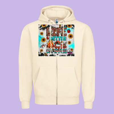 Life Is Better By The Campfire Zipper Hoodie Designed By Jahusdesignshop