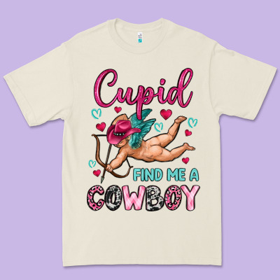 Cupid Find Me A Cowboy Premium Tee Designed By Oliviacreatesart
