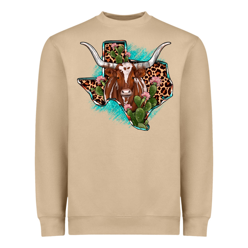 Texas Longhorn Texas Map Heavyweight Sweatshirt by JahusDesignShop | Teevron
