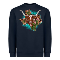 Navy texas longhorn texas map Heavyweight Sweatshirt - JahusDesignShop