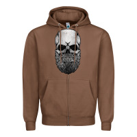 Chestnut creepy bald and bearded skull for halloween & skeletons fans t shirt Zipper Hoodie - baoMotion