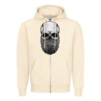 Sandshell creepy bald and bearded skull for halloween & skeletons fans t shirt Zipper Hoodie - baoMotion