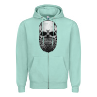 Seafoam creepy bald and bearded skull for halloween & skeletons fans t shirt Zipper Hoodie - baoMotion