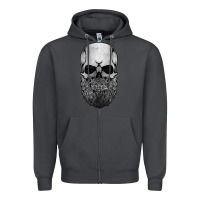 Smoke creepy bald and bearded skull for halloween & skeletons fans t shirt Zipper Hoodie - baoMotion