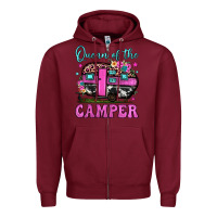 Burgundy queen of the camper Zipper Hoodie - JahusDesignShop