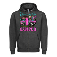 Charcoal Heather queen of the camper Zipper Hoodie - JahusDesignShop