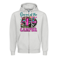 Dove Grey queen of the camper Zipper Hoodie - JahusDesignShop