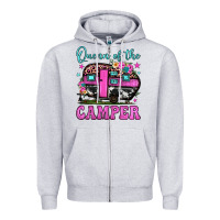 Heather Grey queen of the camper Zipper Hoodie - JahusDesignShop