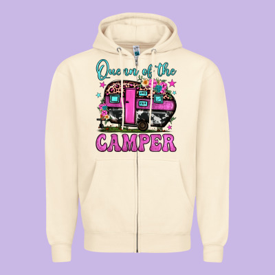 Queen Of The Camper Zipper Hoodie Designed By Jahusdesignshop