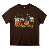 Chocolate Brown Christmas coffee cups with Labrador Heavy Core Tee - RanaPortraitStore