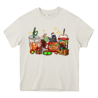 Cream Christmas coffee cups with Labrador Heavy Core Tee - RanaPortraitStore