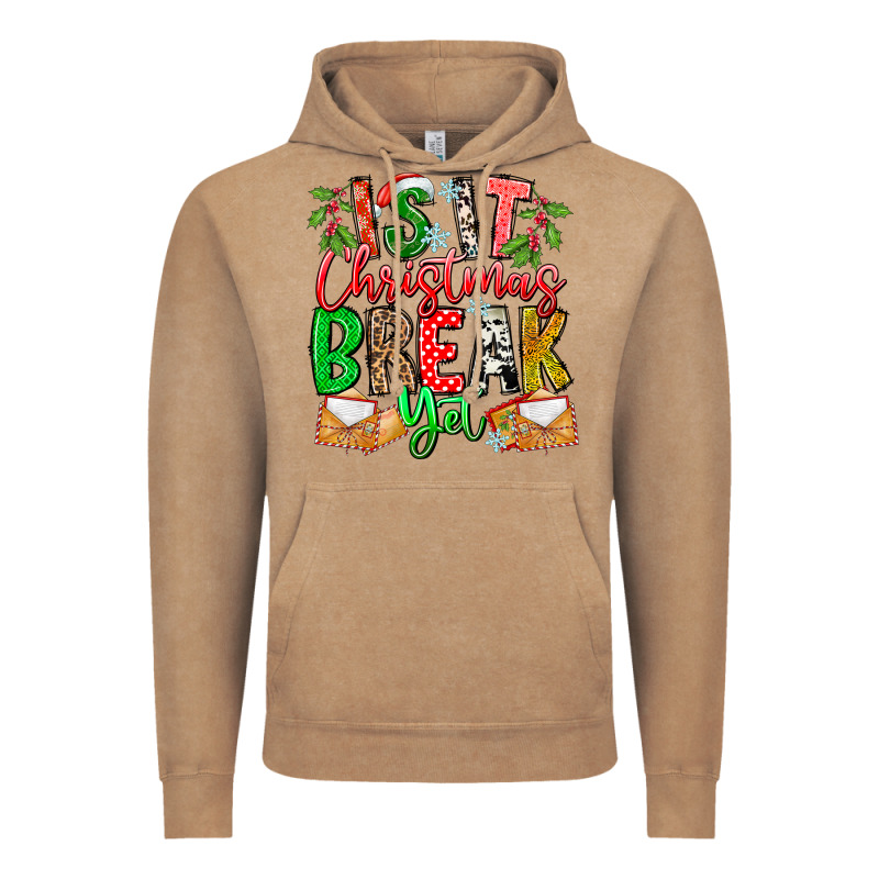 Is It Christmas Break Yet Vintage Hoodie by CowhideDigitalArt | Teevron