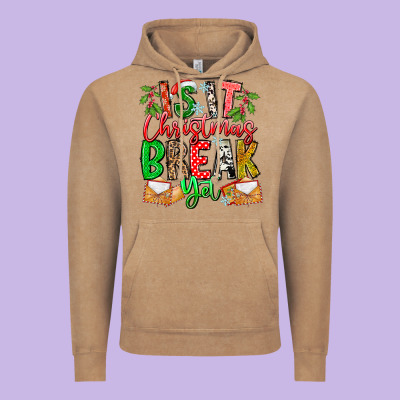 Is It Christmas Break Yet Vintage Hoodie Designed By Cowhidedigitalart