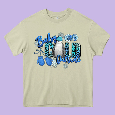 Baby Its Cold Outside Heavy Core Tee Designed By Cowgirlartshop