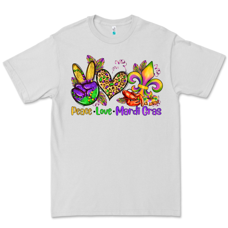 Peace Love Mardi Gras Olivia Premium Tee by OliviaCreatesArt | Teevron